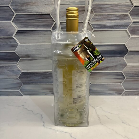 Freeze Beverage Tote / Ice Bucket To-Go / Wine Chill Bag / Clear - NWT - Picture 2 of 8